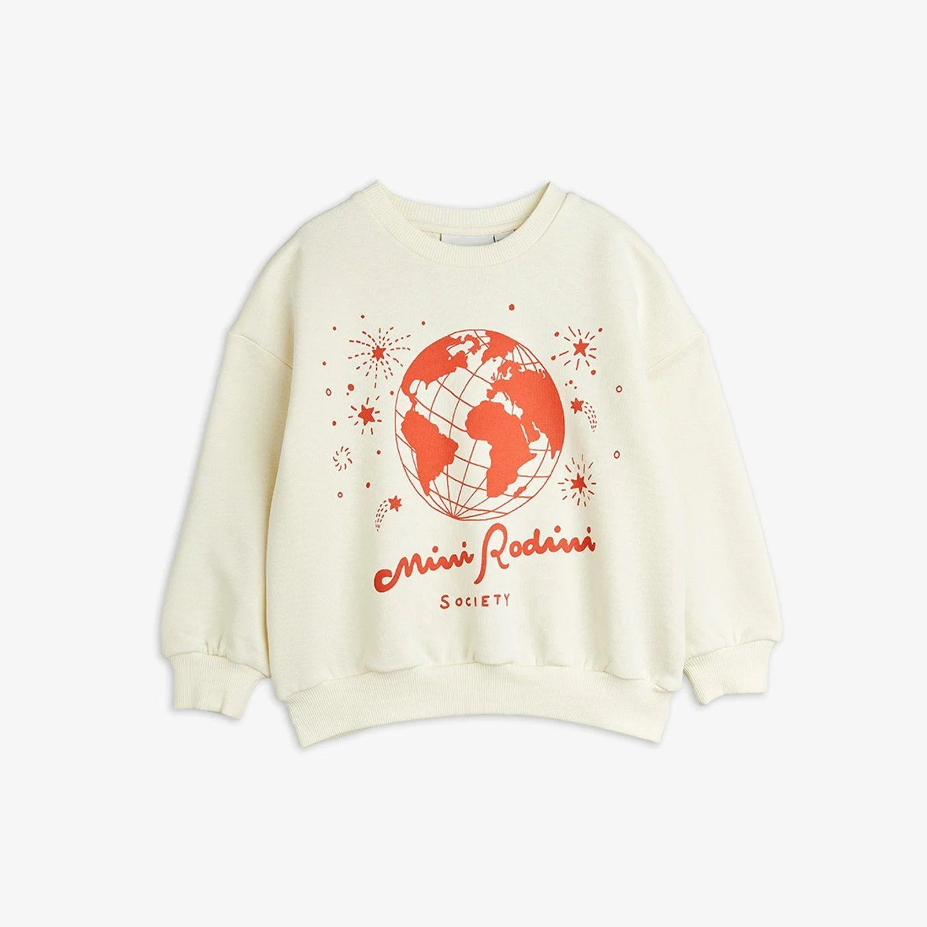 MINI RODINI - Sweat écru et rouge Society