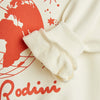 MINI RODINI - Sweat écru et rouge Society