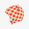 MINI RODINI - Bonnet en polaire vichy rouge