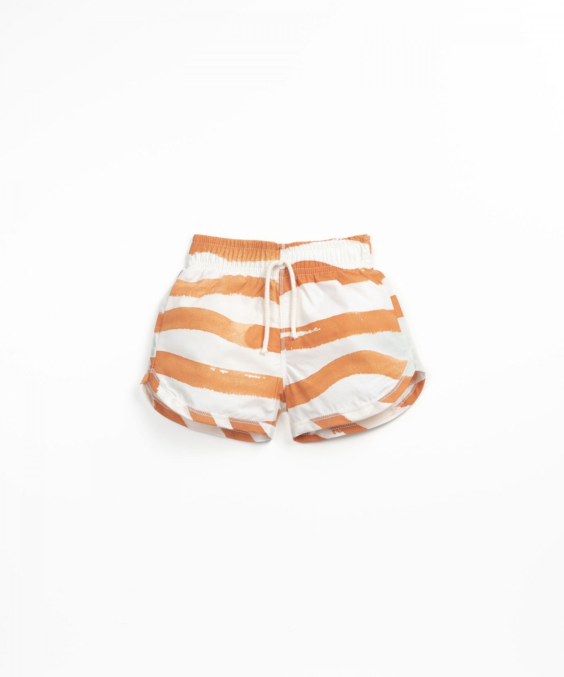 PLAY UP - Short de bain bébé rayé orange et écru