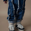 DONSJE - Pantalon Theoule Vintage blue striped