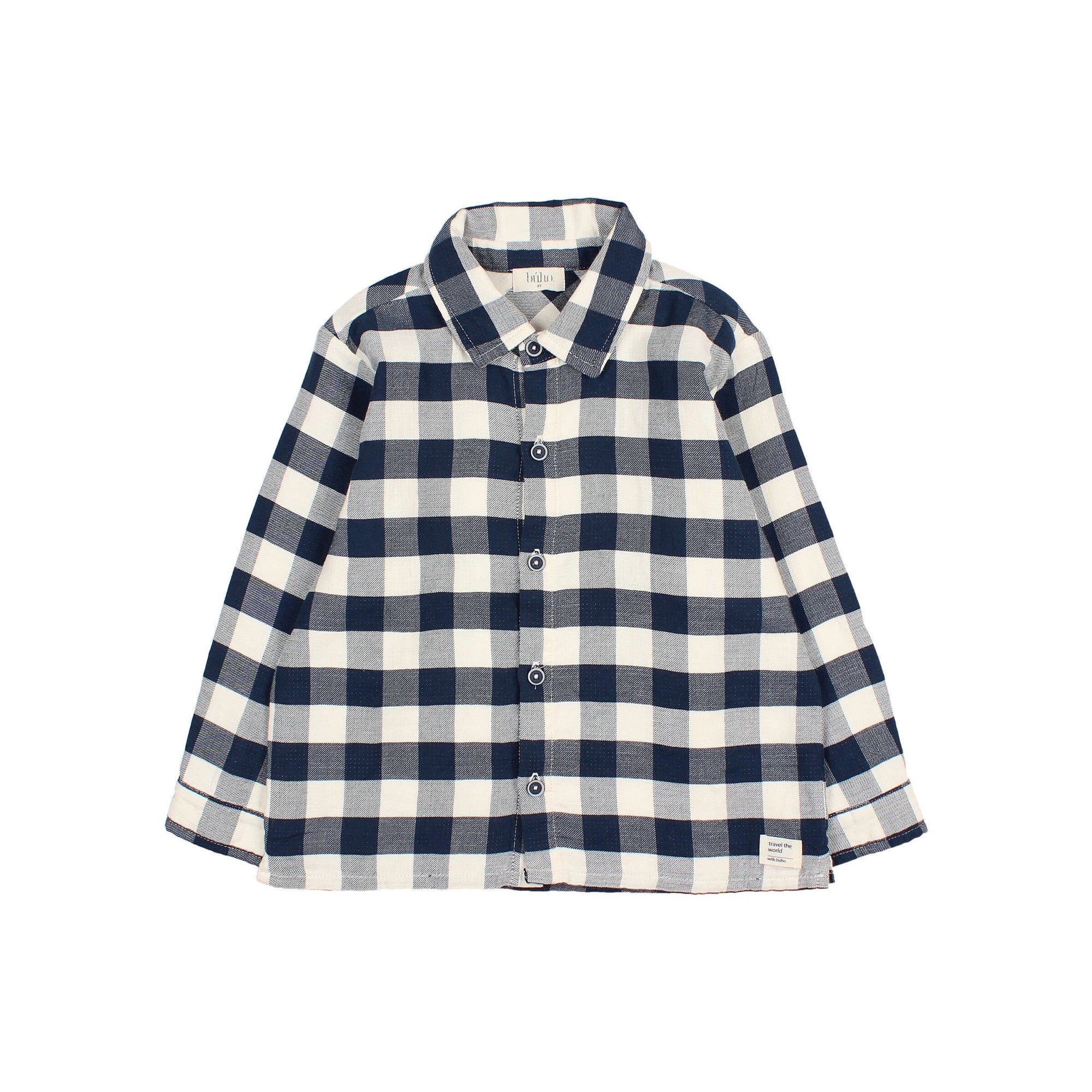 BUHO - Chemise à carreaux Gingham navy