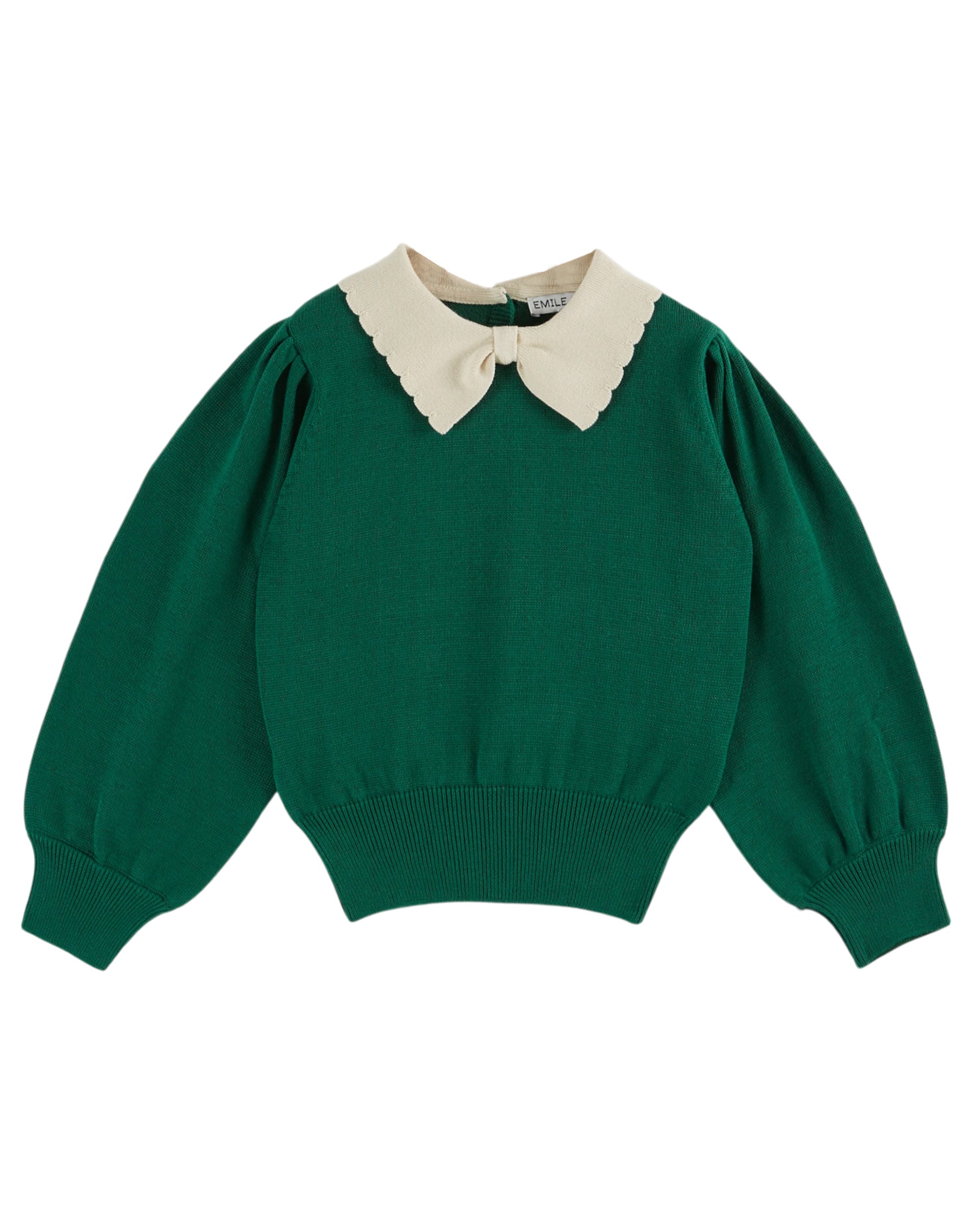 EMILE & IDA - Pull vert col Pierrot
