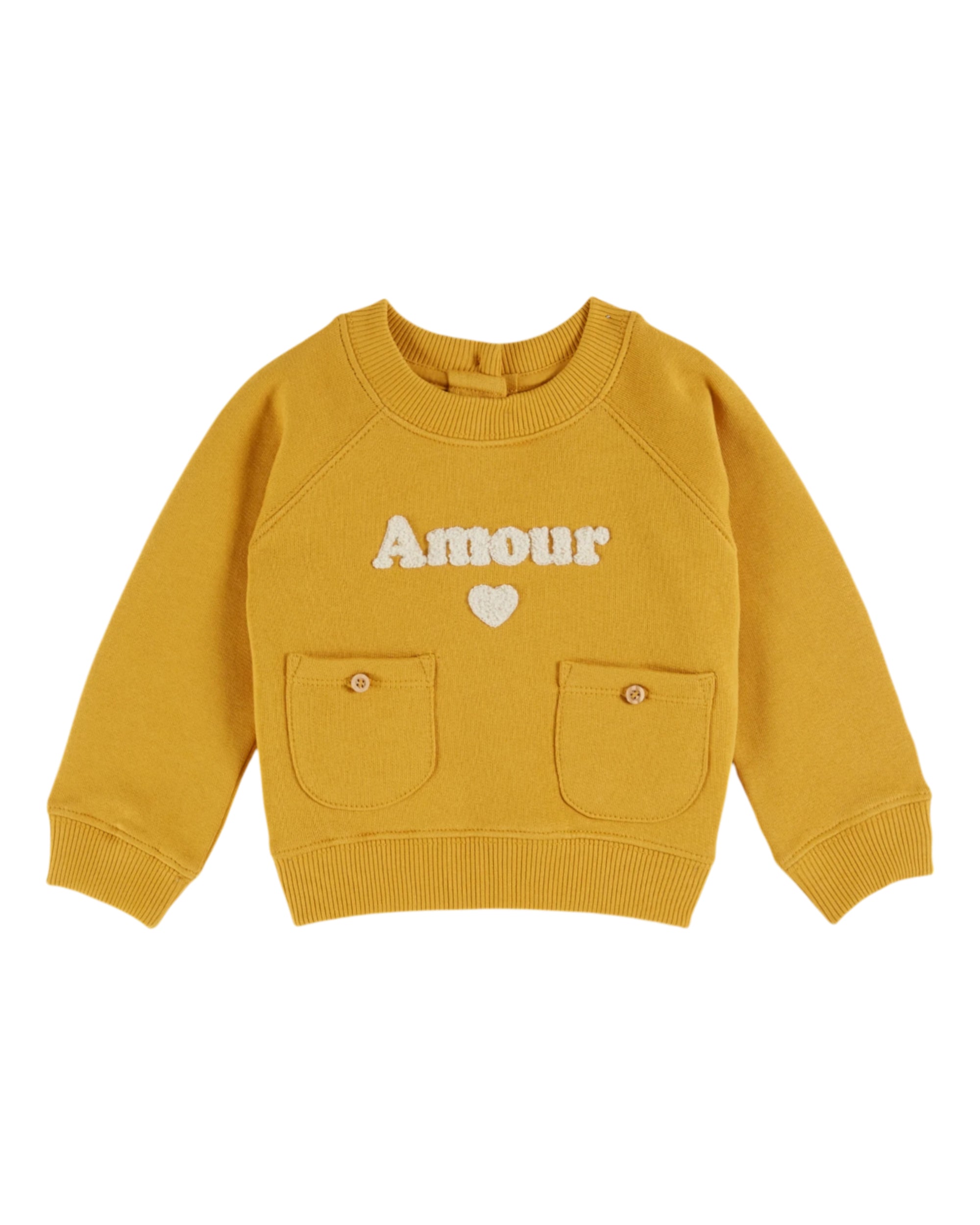 EMILE & IDA - Sweat moutarde brodé "Amour"