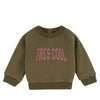 EMILE & IDA - Sweat vert olive "Très cool"