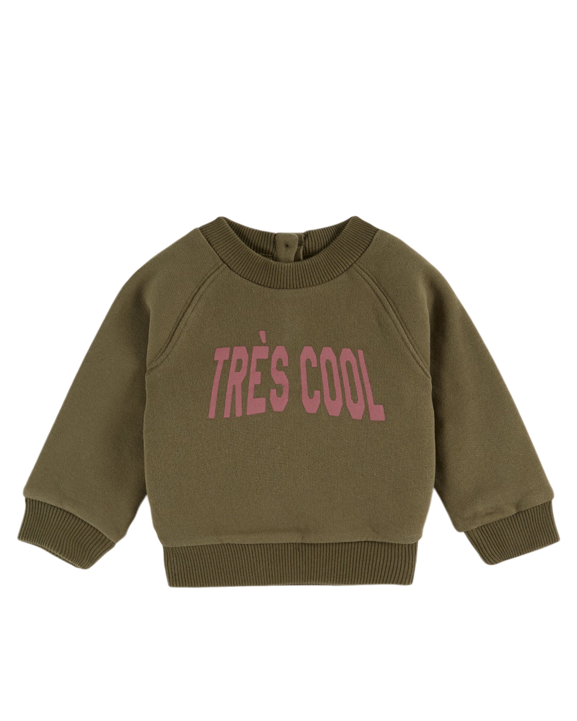 EMILE & IDA - Sweat vert olive "Très cool"