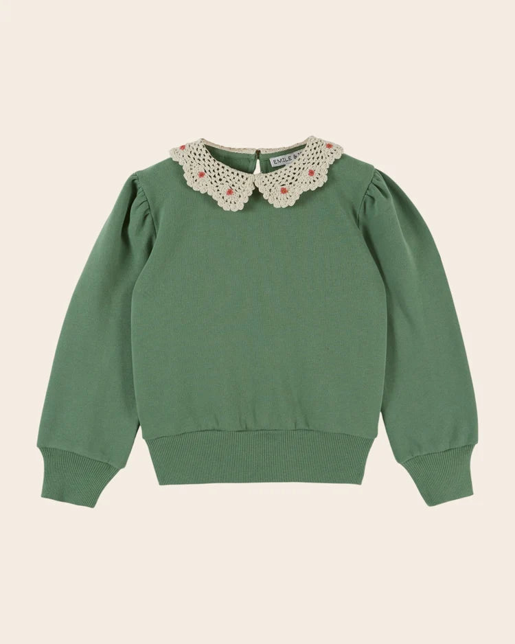 EMILE & IDA - Ensemble Jean tulipe et sweat crochet