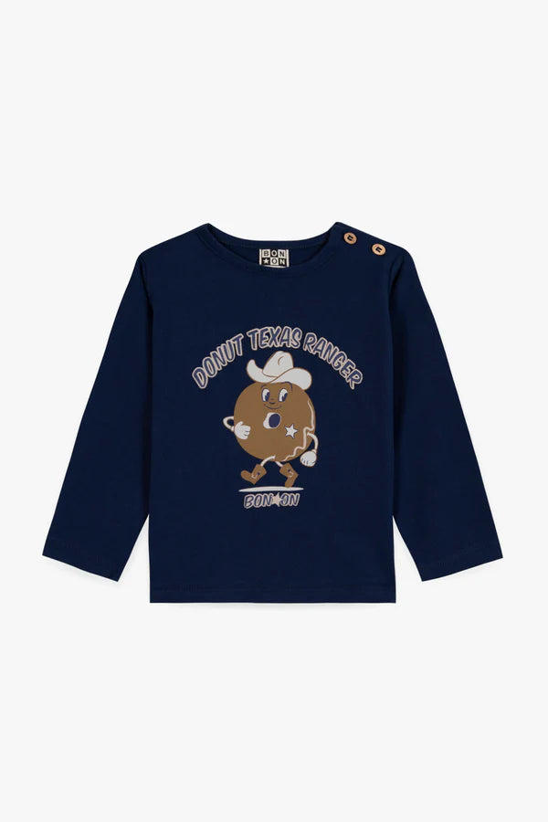 BONTON - Tee-shirt Taxi bleu marine "Donut Texas Ranger"