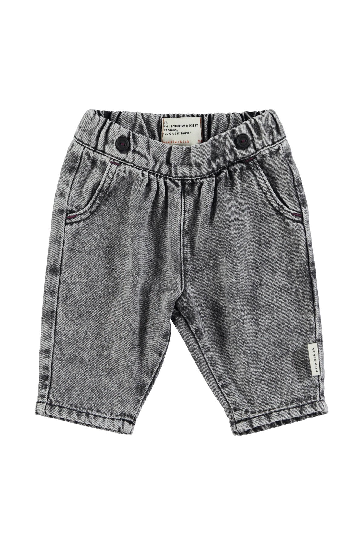 PIUPIUCHICK - Pantalon bébé washed black denim 25