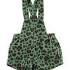 PIUPIUCHICK - Short à bretelles vert imprimé léopard