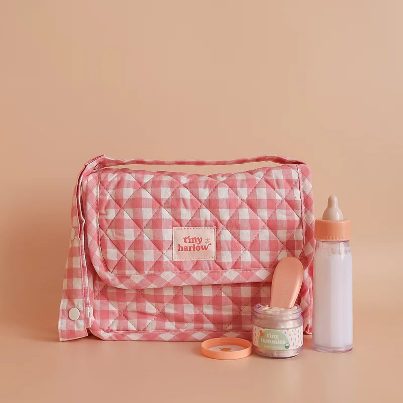 TINY HARLOW - Pack Sac a langer vichy rose