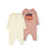 THE ANIMALS OBSERVATORY - Pack 2 pyjamas Owl jaune/rose