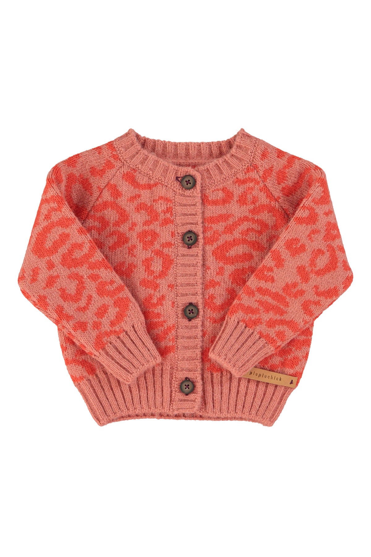 PIUPIUCHICK - Ensemble en tricot rose imprimé léopard