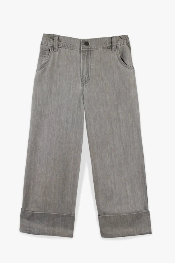 BONTON - Pantalon Janot chambray gris