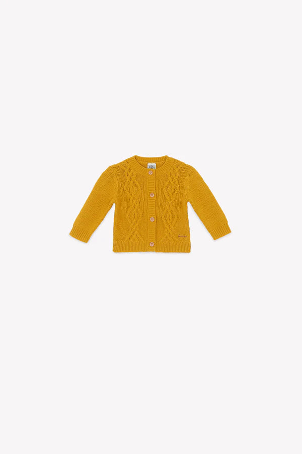 BONTON - Cardigan Mini Bernard jaune rétro bébé