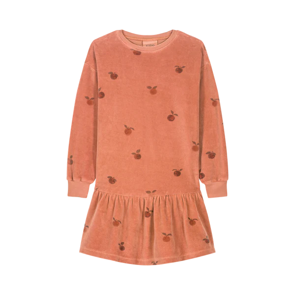 STUDIO BOHEME - Robe Chicas velours rose pommes bébé