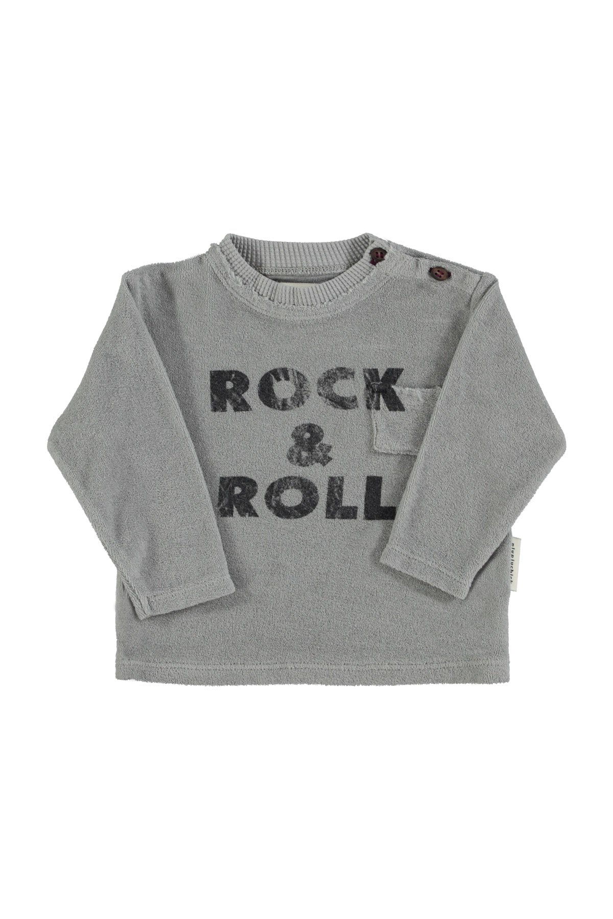 PIUPIUCHICK - Tee-shirt manches longues gris "Rock & roll"