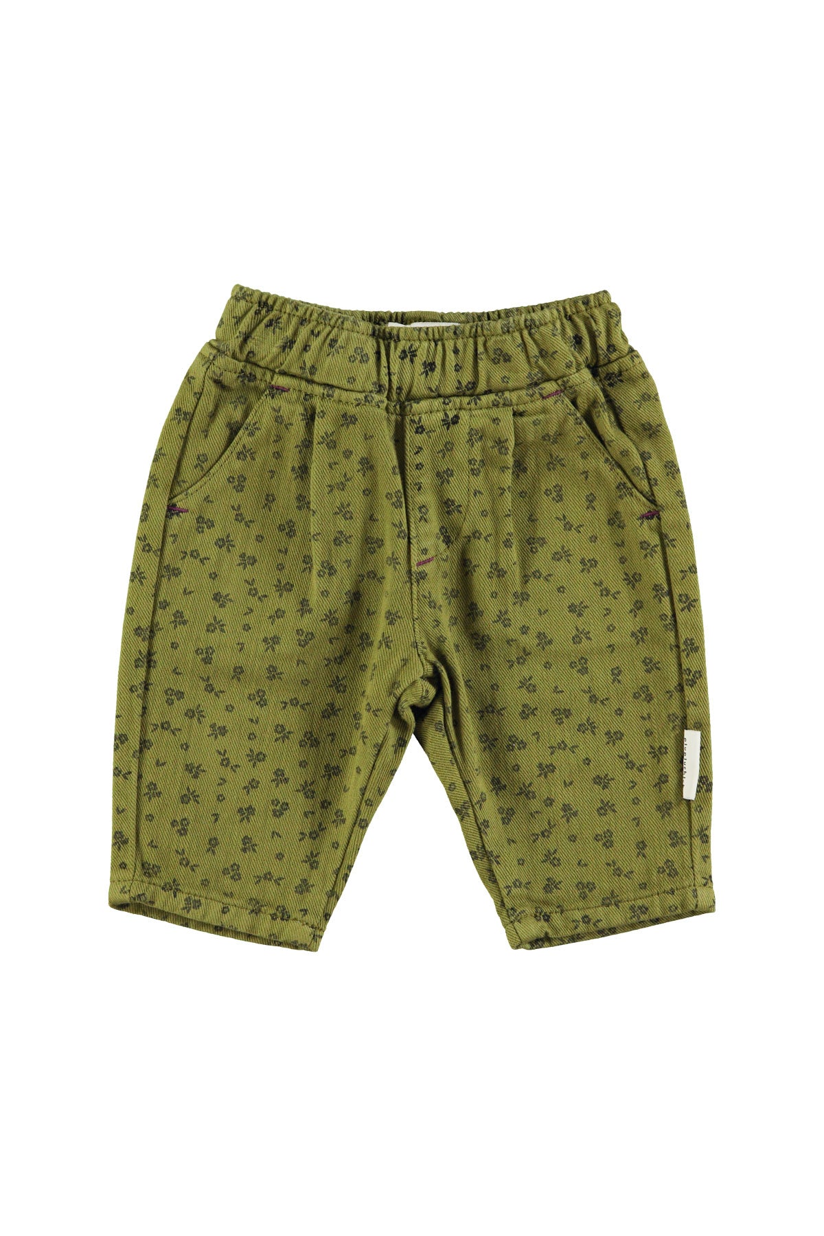 PIUPIUCHICK - Pantalon kaki fleurs noires bébé