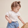 BUHO - Short denim à volant bébé
