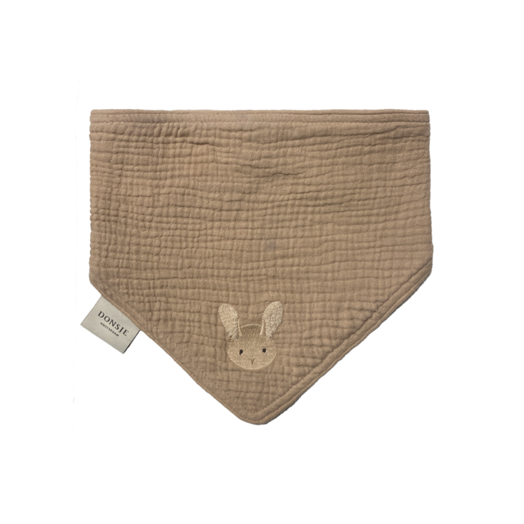 DONSJE - Bavoir Bintje Rose mocha Fluffy bunny