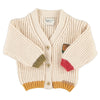 PIUPIUCHICK - Cardigan écru avec patch school trip