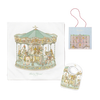 ATELIER CHOUX - Ensemble carré et bavoir en satin - Carrousel vert