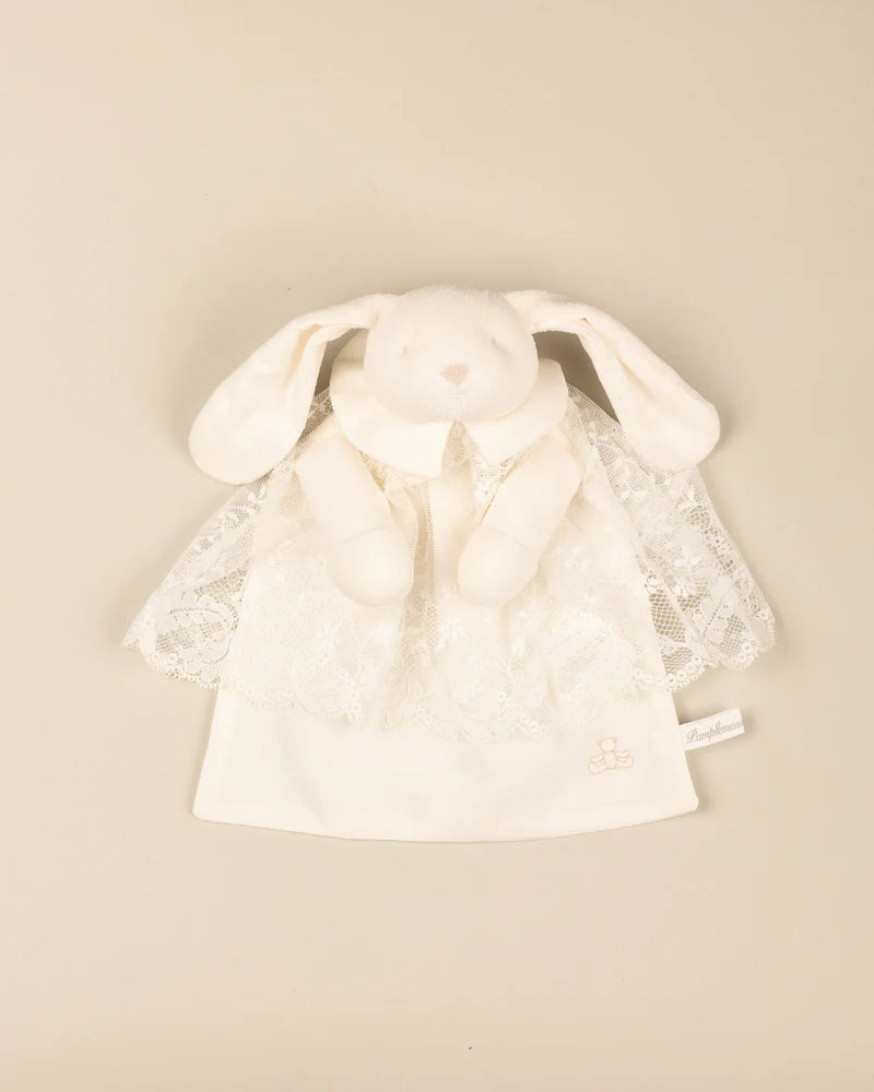PAMPLEMOUSSE PELUCHES - Doudou lapin en dentelle de Calais