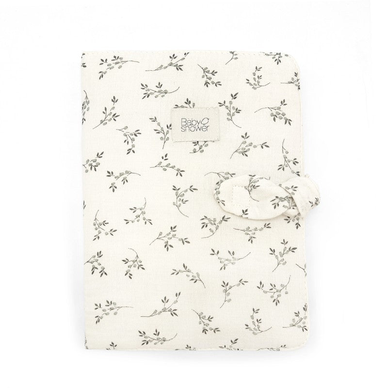 BABY SHOWER - Protège carnet de santé Olive bloom