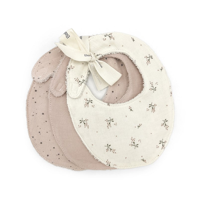 BABY SHOWER - Set de 3 bavoirs Olive bloom
